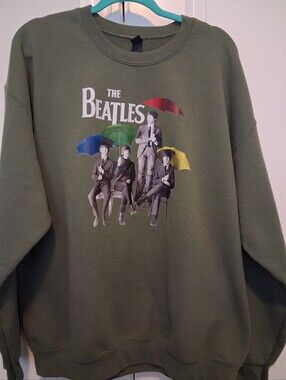 Beatles Iconic 60"s Umbrella Graphic Rock Classic Cozy Sweatshirt XL